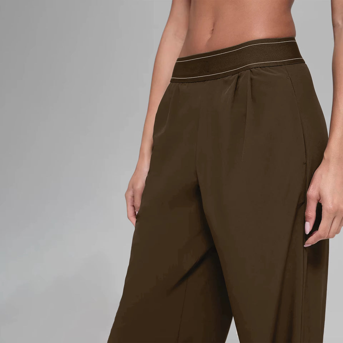 Women Summer Loose Wide Leg Sweatpants Breathable Casual Sport Trousers High Waist Drawstring Workout Lounge Pants with Pockets
