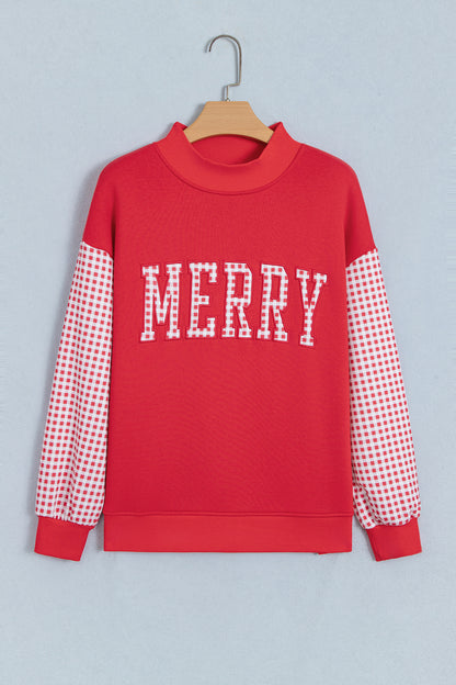 Carrot Gingham Plaid Oversized Pullover Sweatshirt