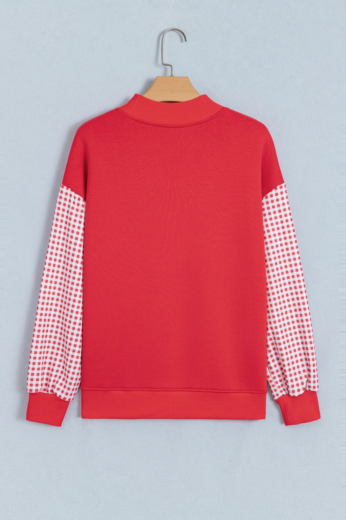 Carrot Gingham Plaid Oversized Pullover Sweatshirt