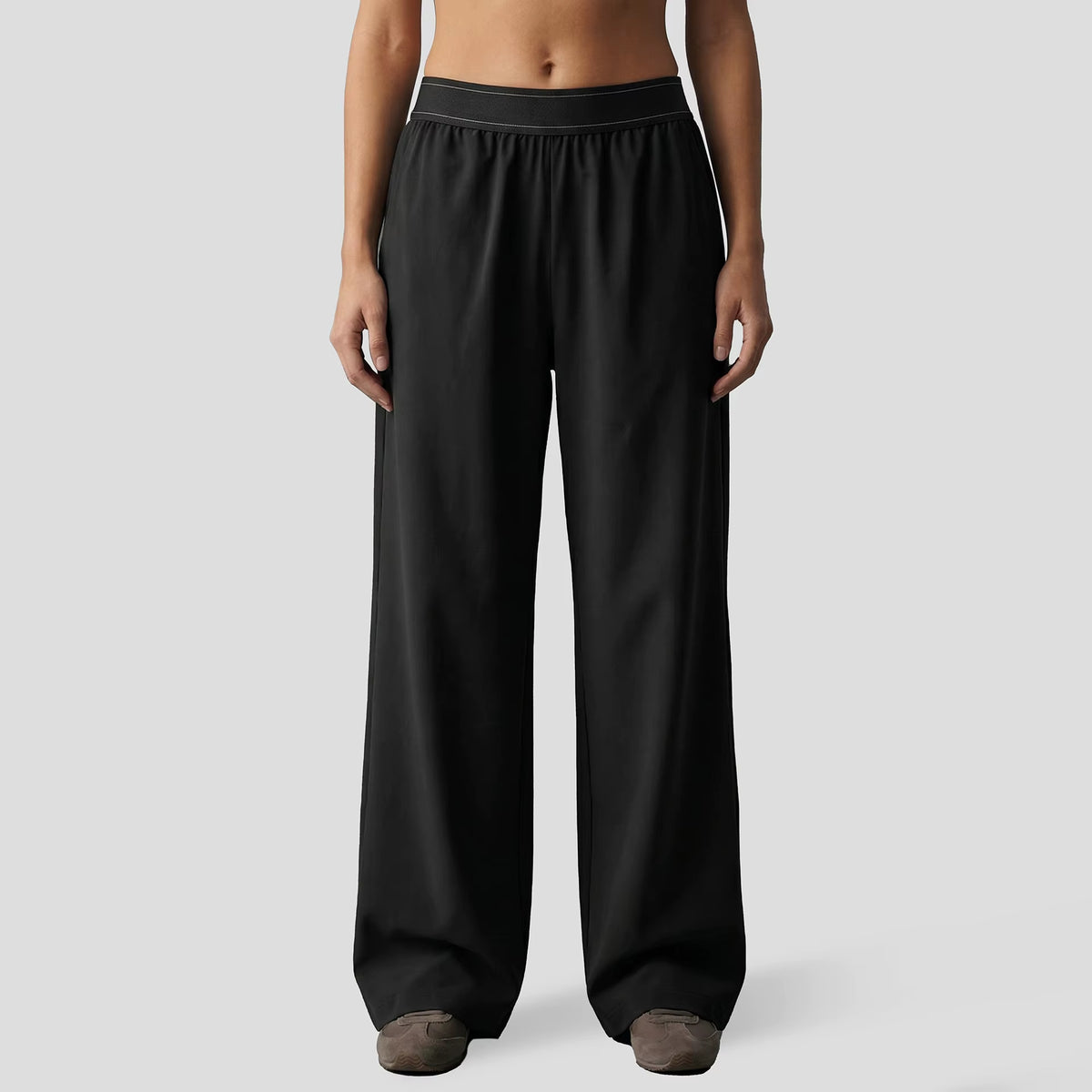 Women Summer Loose Wide Leg Sweatpants Breathable Casual Sport Trousers High Waist Drawstring Workout Lounge Pants with Pockets