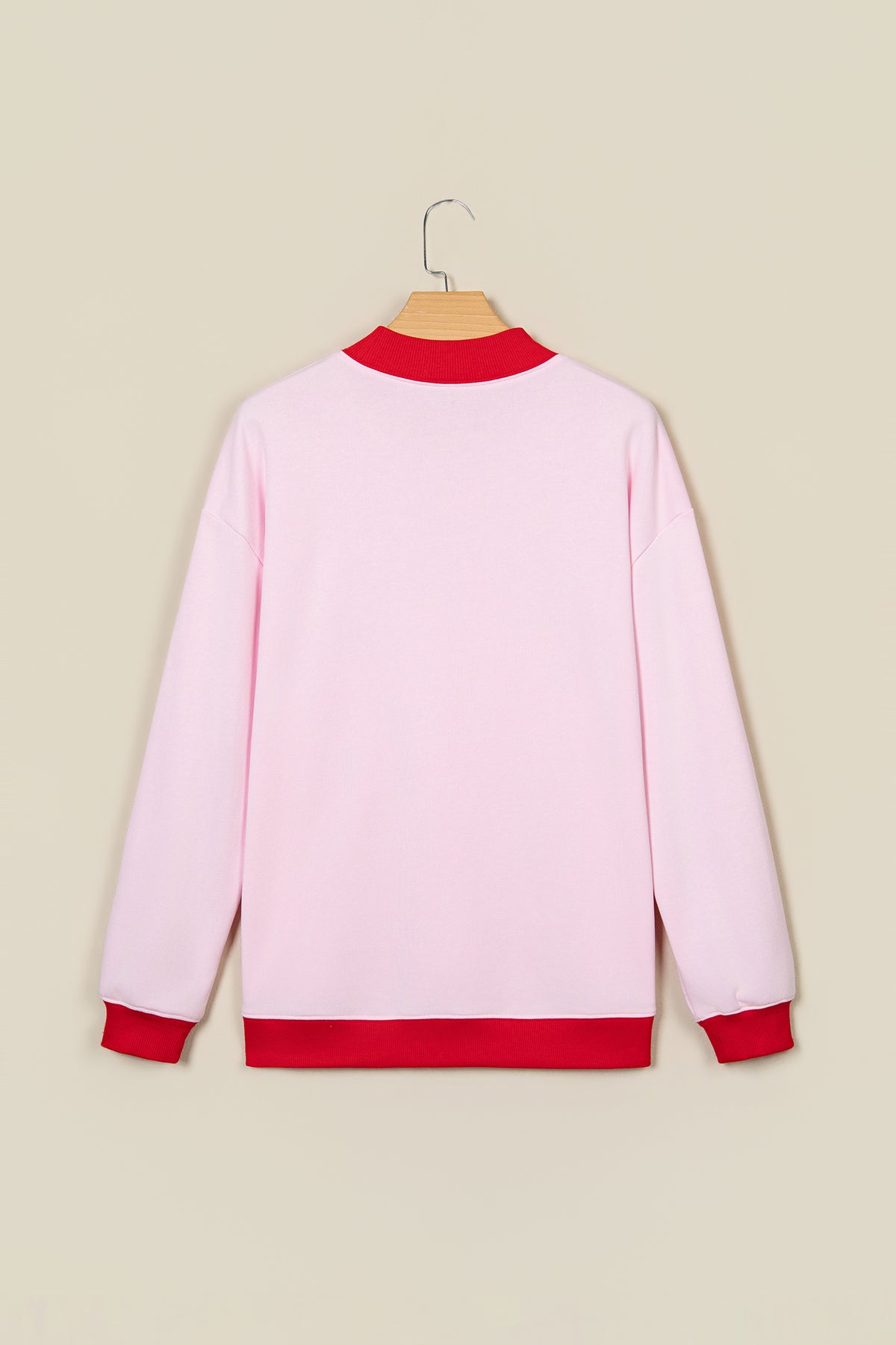 Grapefruit Orange Polka Dot Letter Graphic Colorblock Tunic Sweatshirt