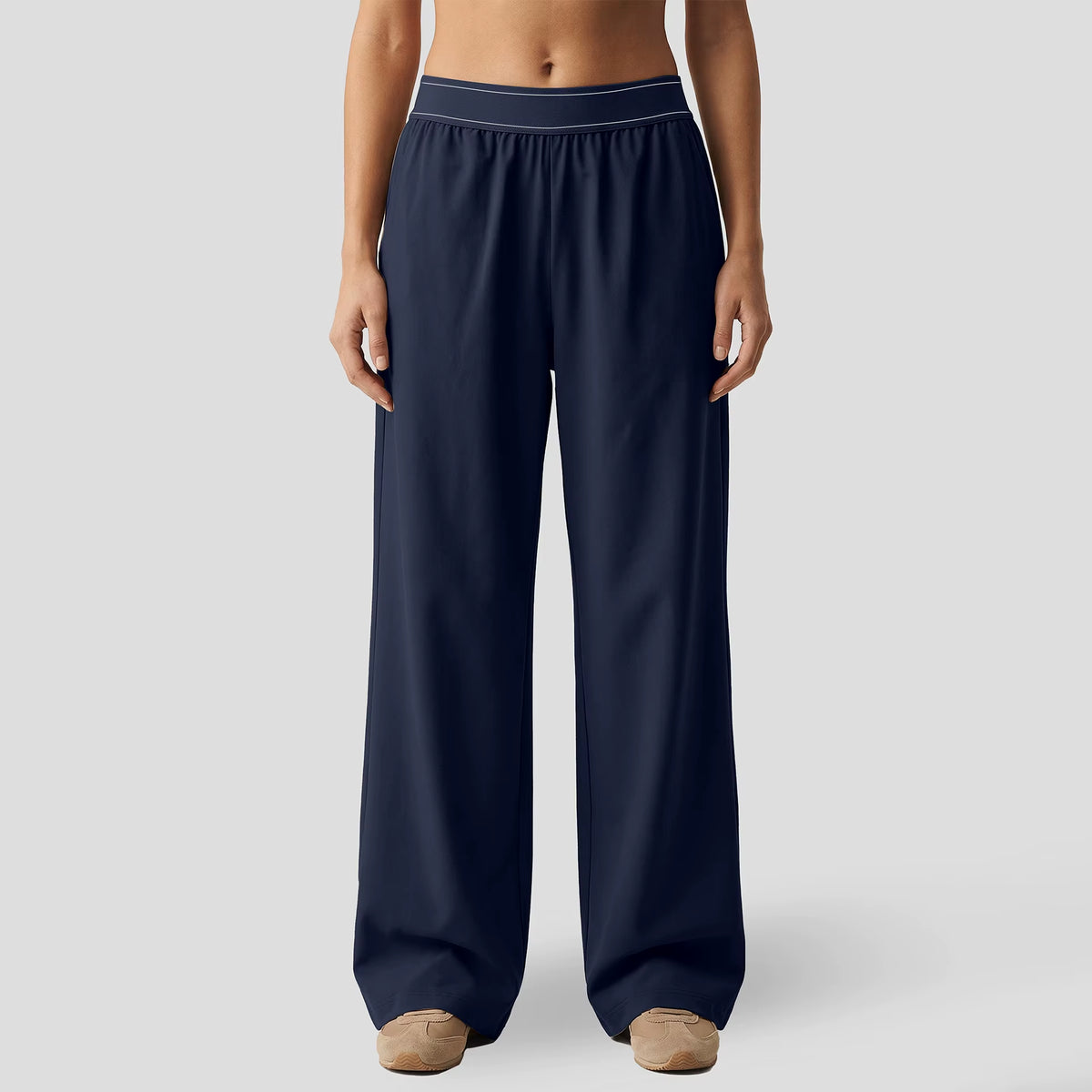 Women Summer Loose Wide Leg Sweatpants Breathable Casual Sport Trousers High Waist Drawstring Workout Lounge Pants with Pockets