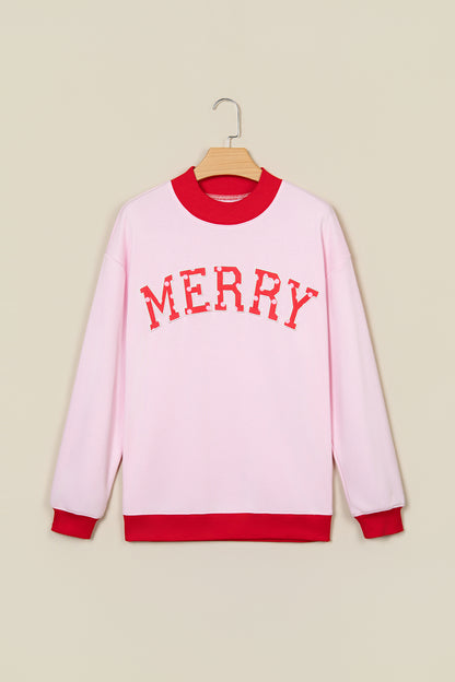 Grapefruit Orange Polka Dot Letter Graphic Colorblock Tunic Sweatshirt